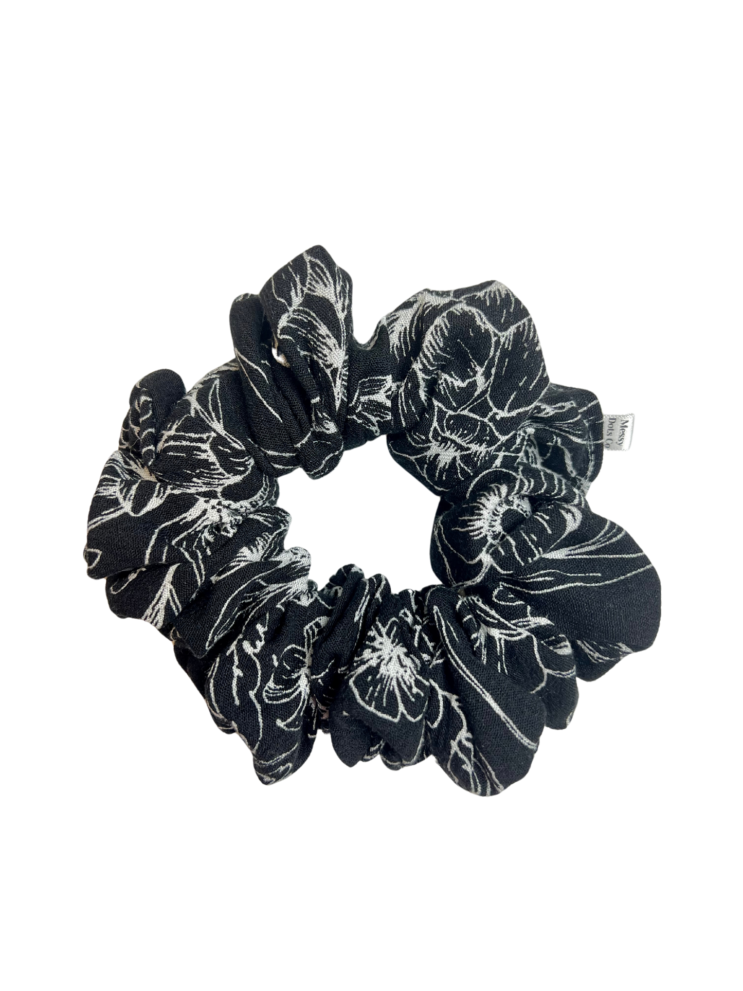 Black Floral Scrunchie