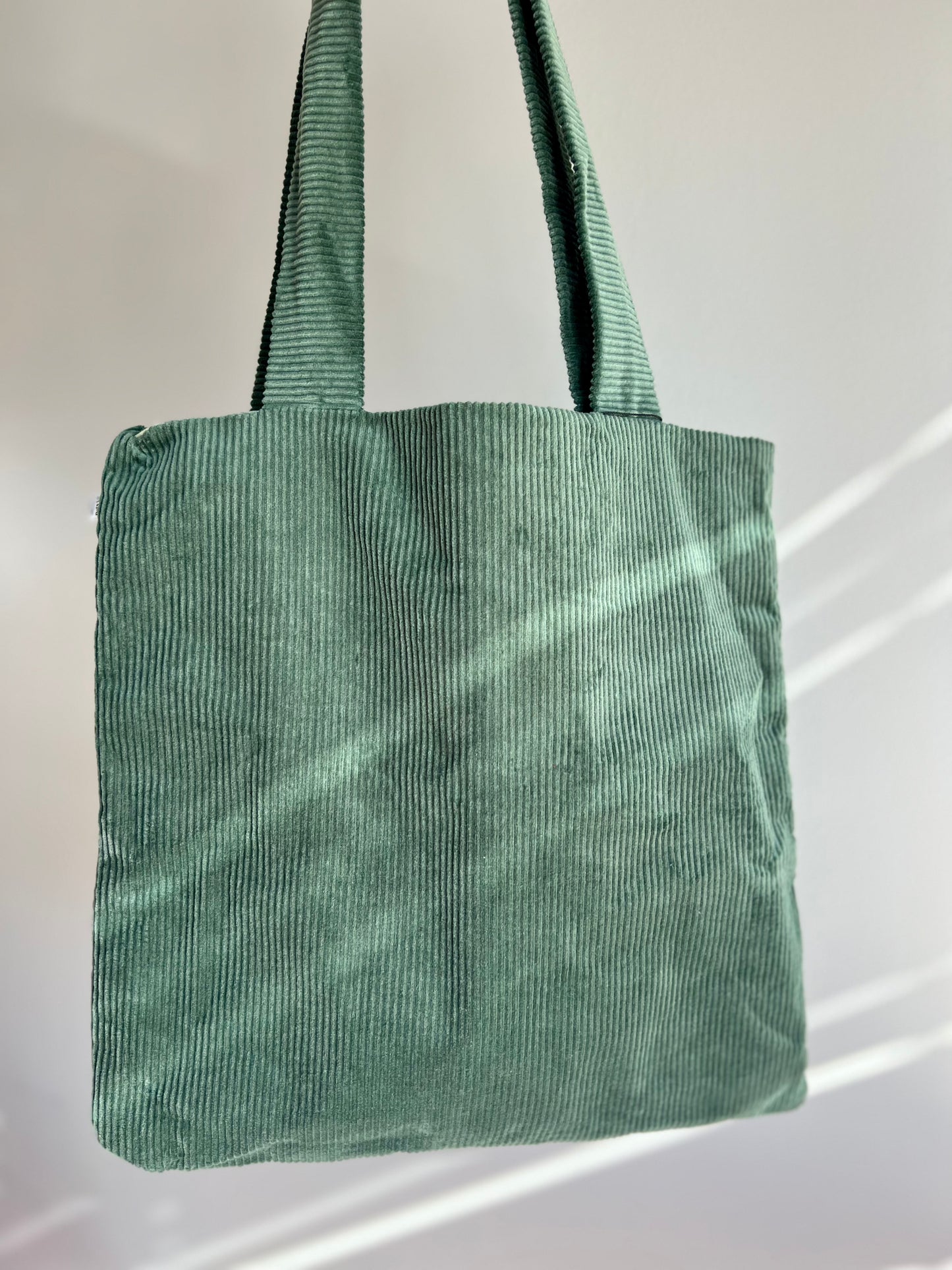 Green Corduroy Tote