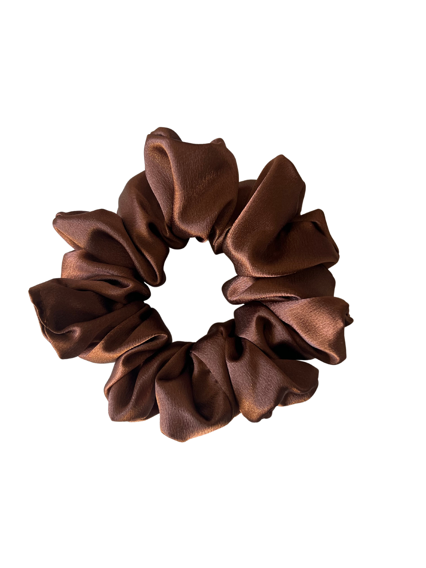 Chocolate Satin Scrunchie