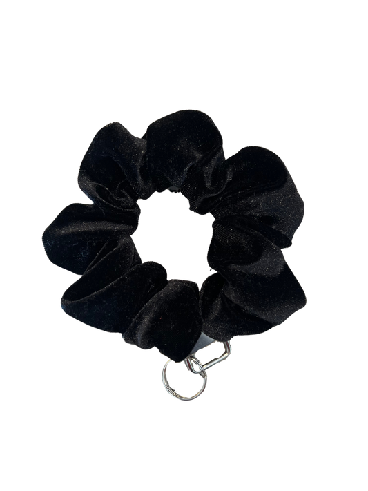 Black Velvet Scrunchie Keychain
