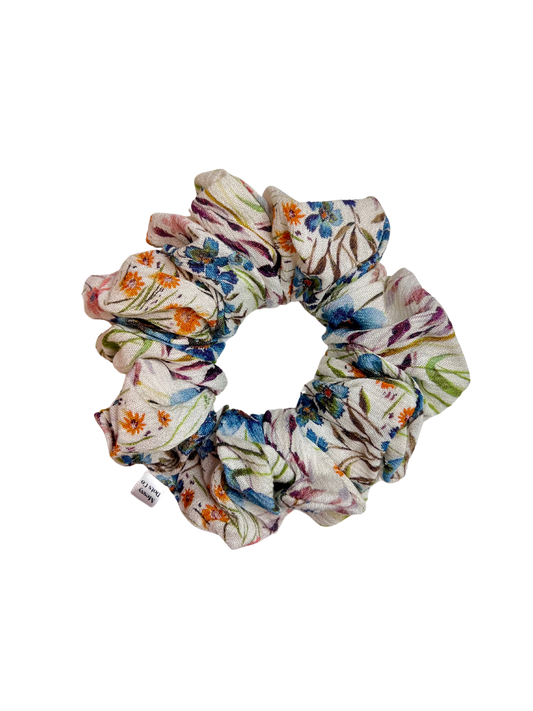 Watercolor Floral Scrunchie